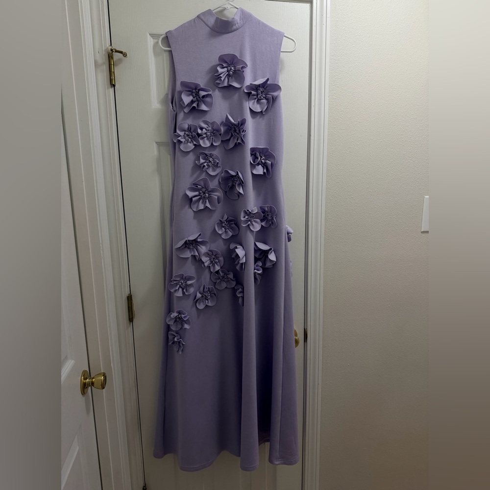 Elegant Purple Floral Gown